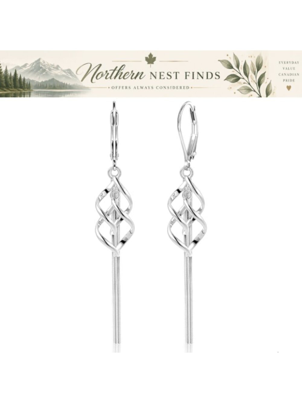 Sterling Silver Tassel Dangle Leverback Drop Earrings for Women